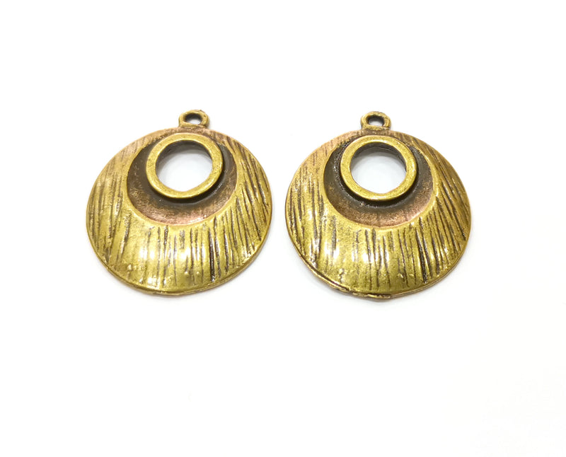 2 Antique Bronze Charms Antique Bronze Plated Charms (30x25mm)  G18839