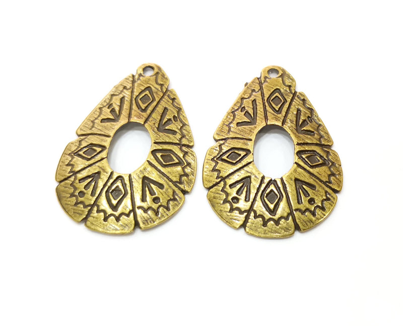2 Antique Bronze Charms Antique Bronze Plated Charms (39x26mm)  G18841