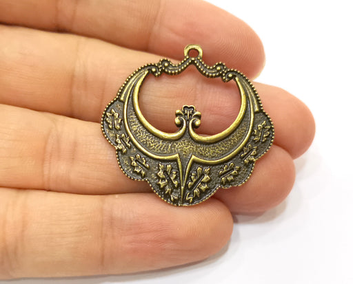 2 Antique Bronze Charms Antique Bronze Plated Charms (37x37mm)  G18846