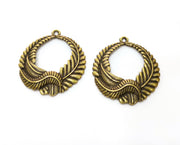 2 Antique Bronze Leaf Charms Antique Bronze Plated Charms (38x33mm)  G18848