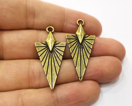 4 Antique Bronze Charms Antique Bronze Plated Charms (40x18mm)  G18849