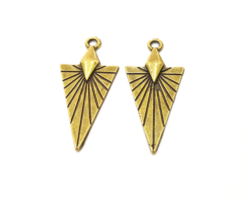 4 Antique Bronze Charms Antique Bronze Plated Charms (40x18mm)  G18849
