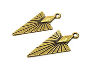 4 Antique Bronze Charms Antique Bronze Plated Charms (40x18mm)  G18849