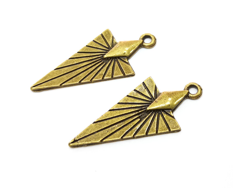 4 Antique Bronze Charms Antique Bronze Plated Charms (40x18mm)  G18849