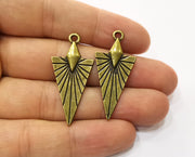 4 Antique Bronze Charms Antique Bronze Plated Charms (40x18mm)  G18849