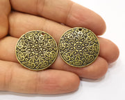 2 Antique Bronze Charms Antique Bronze Plated Charms (28mm)  G18853