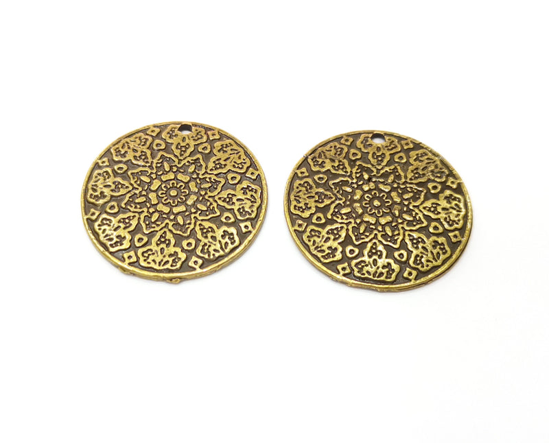 2 Antique Bronze Charms Antique Bronze Plated Charms (28mm)  G18853