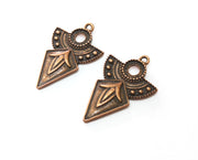 2 Copper Charms Antique Copper Plated Charms  (37x25mm)  G18855