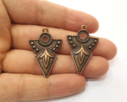 2 Copper Charms Antique Copper Plated Charms  (37x25mm)  G18855