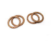 10 Circle Connector Antique Copper Plated Hammered Round Connector (20mm) G19409