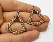 2 Hammered Charm Antique Copper Plated Charm (38x32 mm)  G19412
