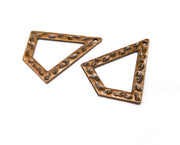 2 Hammered Charm Antique Copper Plated Charm (38x32 mm)  G19412