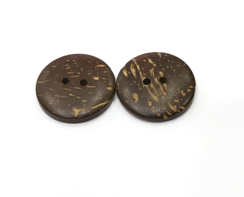 4 Coconut Wood Button Coconut Tree Natural Sew-on Button 25 mm  G19422