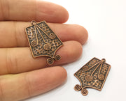 2 Copper Charms Antique Copper Plated Charms (36x24mm)  G18862