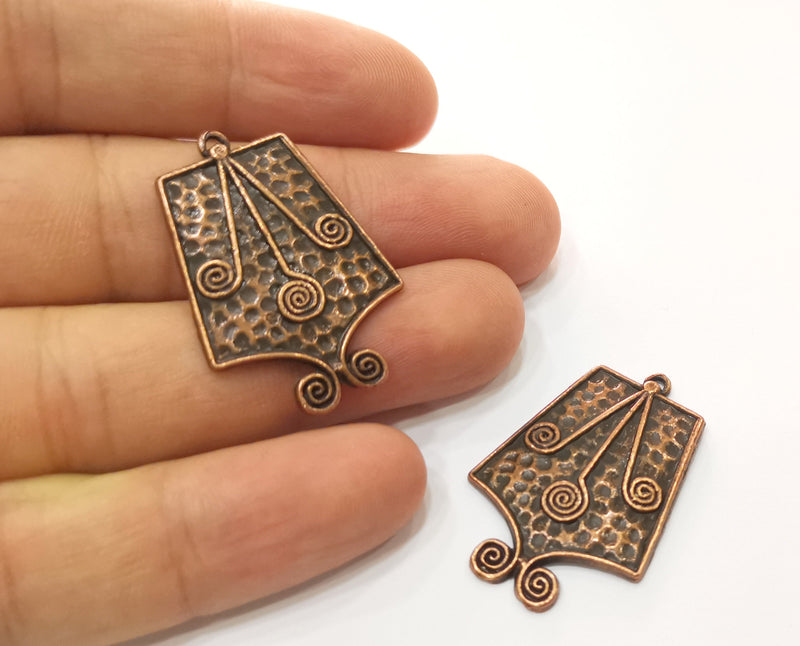 2 Copper Charms Antique Copper Plated Charms (36x24mm)  G18862