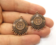 2 Copper Charms Connector Antique Copper Plated Charms (30x23mm)  G18865
