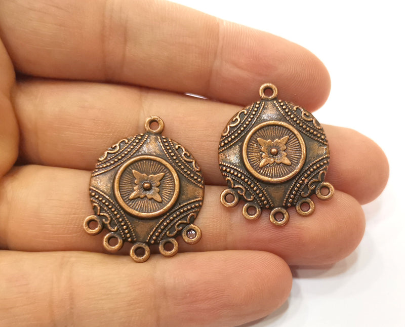 2 Copper Charms Connector Antique Copper Plated Charms (30x23mm)  G18865