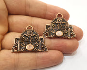 2 Copper Charms Connector Antique Copper Plated Charms (35x28mm)  G18866