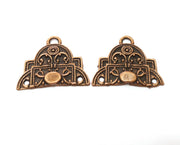 2 Copper Charms Connector Antique Copper Plated Charms (35x28mm)  G18866