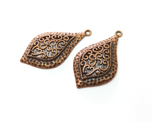 4 Copper Charms Antique Copper Plated Charms (42x23mm)  G18869