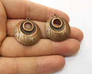 2 Copper Charms Antique Copper Plated Charms (30x25mm)  G18870