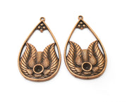 2 Copper Charms Antique Copper Plated Charms (48x26mm)  G18872