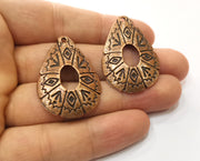 2 Copper Charms Antique Copper Plated Charms (39x26mm)  G18873