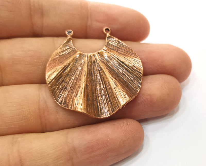 2 Oyster Copper Charms Antique Copper Plated Charms (38x36mm)  G18874
