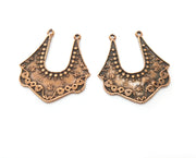 2 Copper Charms Connector Antique Copper Plated Charms (36x33mm)  G18876