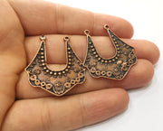 2 Copper Charms Connector Antique Copper Plated Charms (36x33mm)  G18876