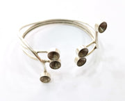 Silver Bracelet Blanks  Cuff Blanks Adjustable Blank Antique Silver Plated Brass ( 7mm Cone Blanks ) G19422