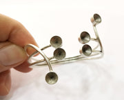 Silver Bracelet Blanks  Cuff Blanks Adjustable Blank Antique Silver Plated Brass ( 7mm Cone Blanks ) G19422