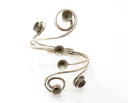 Silver Bracelet Blanks Cuff Blanks Adjustable Blank Antique Silver Plated Brass ( 7mm Cone Blanks ) G19430