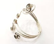 Silver Bracelet Blanks Cuff Blanks Adjustable Blank Antique Silver Plated Brass ( 7mm Cone Blanks ) G19430