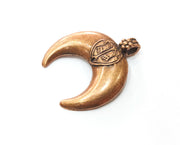 Copper Crescent Pendant Antique Copper Plated Pendant (43x39mm)  G18877