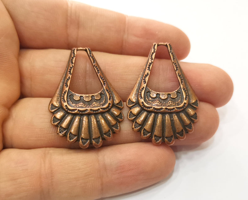 2 Copper Charm Antique Copper Plated Charm (39x26mm) G18883