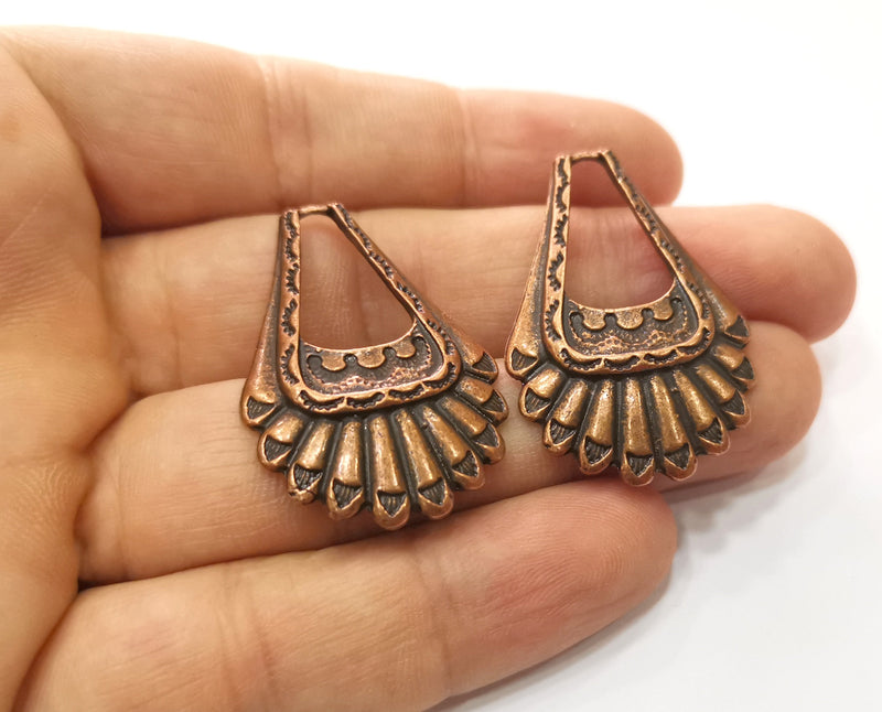 2 Copper Charm Antique Copper Plated Charm (39x26mm) G18883
