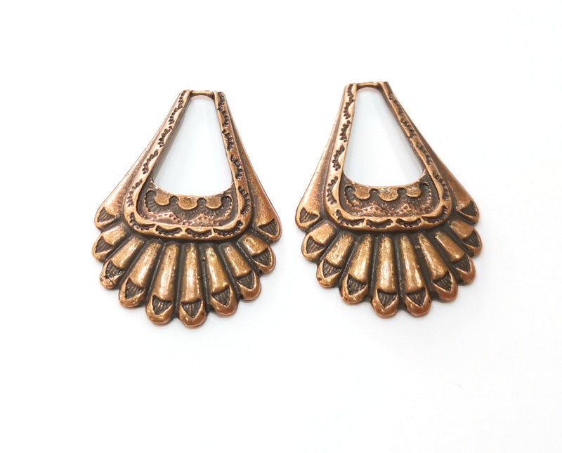 2 Copper Charm Antique Copper Plated Charm (39x26mm) G18883