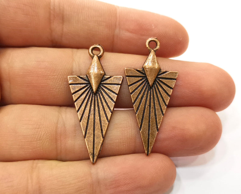 4 Copper Charms Antique Copper Plated Charms (40x18mm)  G18884