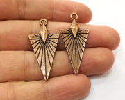 4 Copper Charms Antique Copper Plated Charms (40x18mm)  G18884