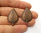 2 Copper Drop Charms Antique Copper Plated Charms (38x22mm)  G18885
