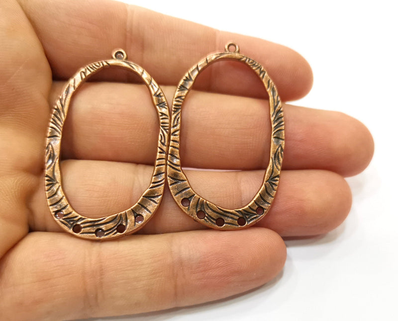 2 Copper Charms Connector Antique Copper Plated Charms  (48x28mm)  G18887