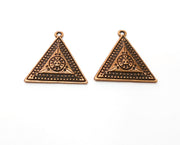 Triangle Copper Charms Antique Copper Plated Charms (27x26mm)  G18888