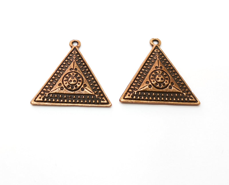 Triangle Copper Charms Antique Copper Plated Charms (27x26mm)  G18888