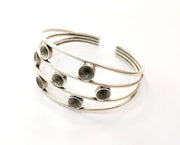 Silver Bracelet Blanks Cuff Blanks Adjustable Blank Antique Silver Plated Brass ( 7mm Cone Blanks ) G19435