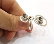 Ring Blank Setting Ring Base Bezel inlay Ring Backs Glass Cabochon Mounting Adjustable Antique Silver Plated Ring (7mm Cone Blanks ) G19438