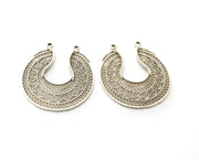 2 Silver Charms Connector Antique Silver Plated Charms (37x34mm)  G19441