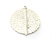 Hammered Silver Charms Antique Silver Plated Charms (71x61mm)  G19444