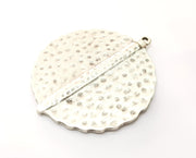 Hammered Silver Charms Antique Silver Plated Charms (71x61mm)  G19444