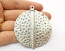 Hammered Silver Charms Antique Silver Plated Charms (71x61mm)  G19444